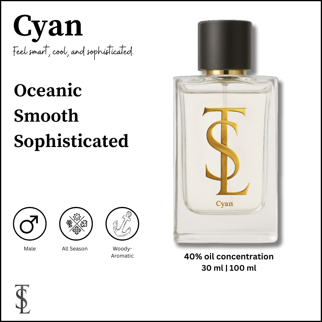 Cyan | Inspired by Bleu de Chanel | Variants Available: 100 ml Spray / 30 ml Spray / 3 ml Spray