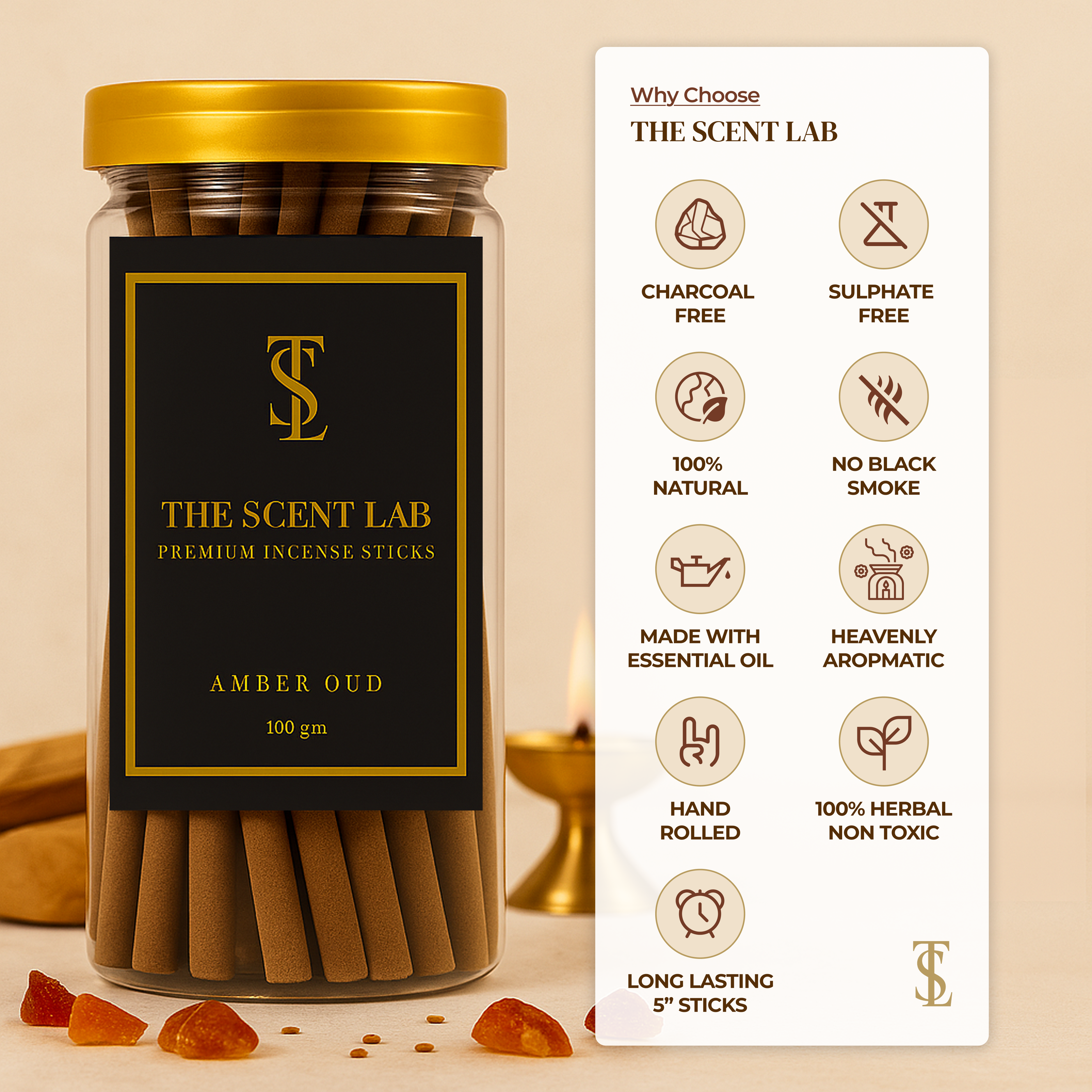 Amber Oud Incense Sticks